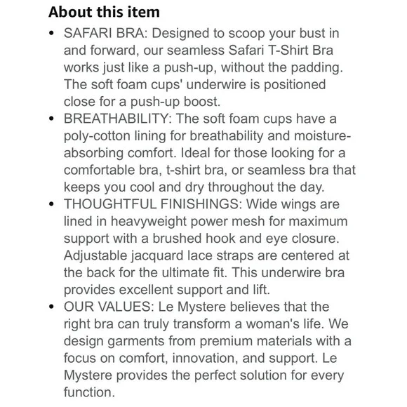 Le Mystere Safari T Shirt Plunge Underwire Bra Womens 36H Black Gray Marbled - Picture 3 of 10